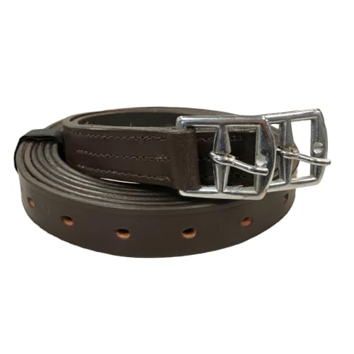 Soft Leather Stirrup Leathers with Stainless Steel Hardware, These 1" Wide Leathers Come with a One-Year Warranty.-Pair - color: Havana, size: 54" (Adult)