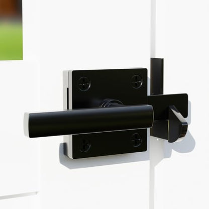 HILLMASTER Double Sided Gate Latch for Wooden Fence,Heavy Duty Swinging Door Latch Two Sided Gate Door Latch for Outdoor Fence,Self Locking Gate Latch Gate Hardware for Wood Gates,Pool,Backyard,Garden