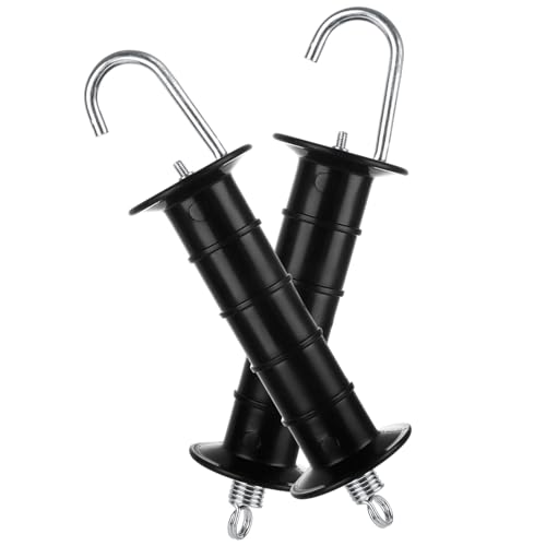 12 Pack Plastic Electric Fence Gate Handle Insulators, Gate Handle with Spring Heavy Duty Electric Fence Insulators, Gate Connector, Electric Fence Wire Handle