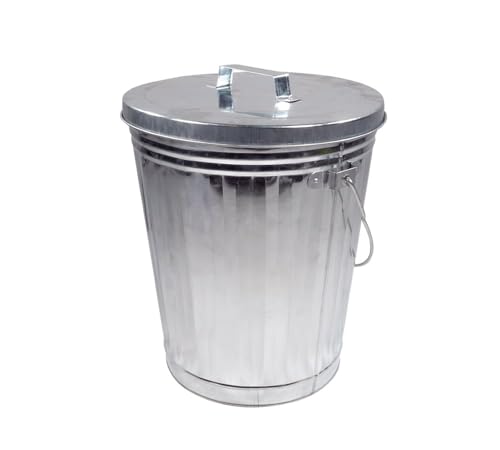 Mytee Products Galvanized Trash Can w/Lid Ideal for Trailers - 6 Gallon Steel Mounted Small Outdoor Garbage Can for Home, Office, Bathroom, Kitchen - Fire and Heat Resistant - color: 1 - Pack, size: 6 Gallon