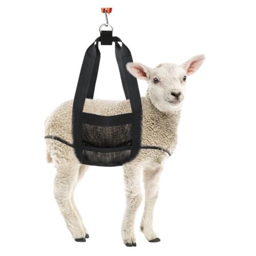 Calf Sling for Weighing Animals,60LBS Capacity Livestock Weighing Sling with Adjustable Back Straps, Small Animal Hanging Weight Harness for Calves,Pigs
