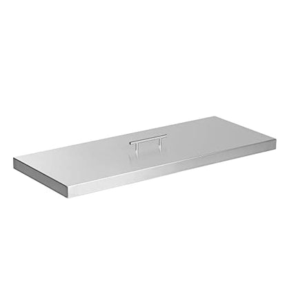 Celestial Fire Pit Cover for 30”x10” Rectangular Burner Pan (33" x 13" Actual Size), Stainless Steel, Wrapped Edge - size: 33" x 13"