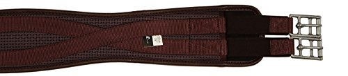 PVC Contoured English Girth with Double Elastic: 32" to 58" - color: Brown, size: 42"