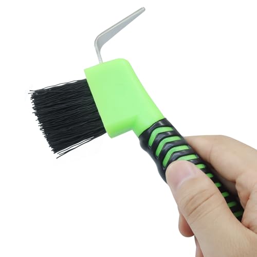 Litoexpe 1 Pcs Green Horse Hoof Pick with Brush - color: Green