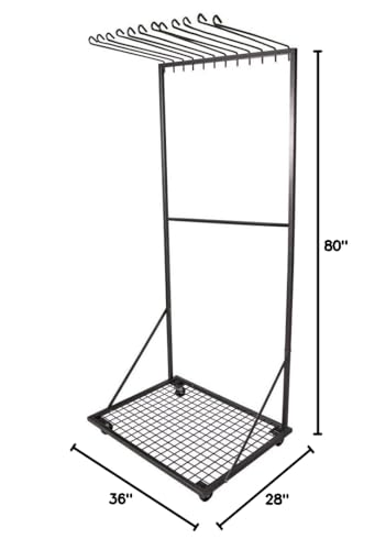 EASY-UP Pro Series Rolling Blanket Hanging Rack | Portable Rolling Design | Holds 12 Blankets | Locking Caster Wheels | Grid Floor Layout | 7-Year Warranty