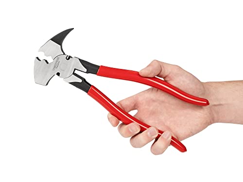 TEKTON 10-1/2 Inch Fencing Pliers | PSP10010, Red