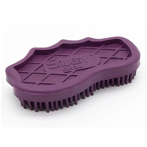 Grewal Equestrian Snuggy Groomer Soft Teeth Rubber Groomer Curry (Purple) - color: Purple