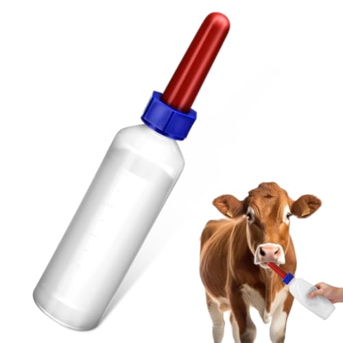 GANAZONO Calf Milk Feeding Bottle 500ml Thickened Silicone Pacifier Bottle with Nipple for Cow Sheep Goat Livestock Nursing Newborn Animal Feeding