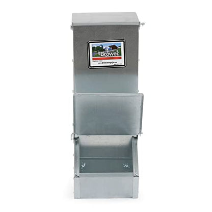 Brower 11H Single Door Automatic Easy Hog Feeder for Supplemental Feeding, 4 Week Old Piglets to Adult Sows, Farm Accessory, 1.5 Bushel or 50 Pounds
