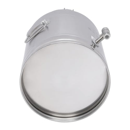 DYNAMI 7.4Gal 304 Stainless Steel Milk Bucket With Faucet,Thickened Stainless Steel Milk Can with Sealing Lid,Large Liquid Container Storage,for Milk,Wine, Oil Storage Transport (28L/7.4gal,w/Faucet) - size: 7.4gal