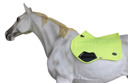 Horse Contoured English Quilted Lightweight All-Purpose Saddle Pad 72TS34 - color: Lime Green