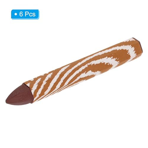 PATIKIL Lumber Marking Crayons, 6 Pack 4"x0.55" Hex Wax Tire Marker Crayons Light Brown - color: Light Brown
