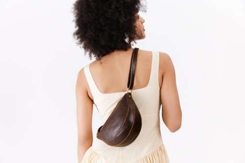 Portland Leather Goods Koala Sling Bag - Adjustable Full-Grain Leather - color: Coldbrew, size: Small