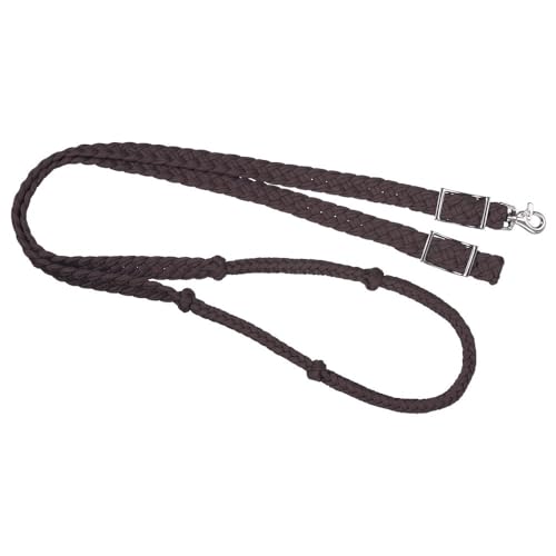 Tough 1 Deluxe Knotted Cord Roping Reins - color: Brown