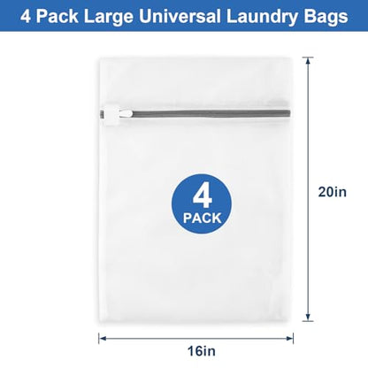 4 Pack Mesh Laundry Bags for Delicates, Laundry Bags Mesh Wash Bags (4x Large), Lingerie Bags for Washing Delicates, Garment Bag for Washing Machine - style: BIG