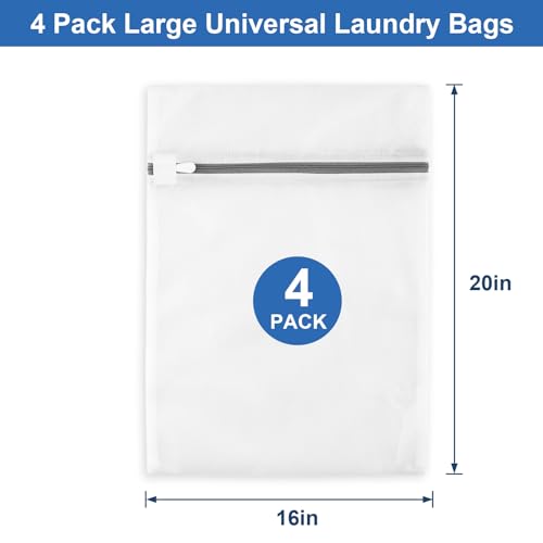 4 Pack Mesh Laundry Bags for Delicates, Laundry Bags Mesh Wash Bags (4x Large), Lingerie Bags for Washing Delicates, Garment Bag for Washing Machine - style: BIG