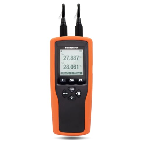 PerfectPrime TC0372 High Precision RTD Thermometer Datalogger w/Two Probes -200°C / -328°F