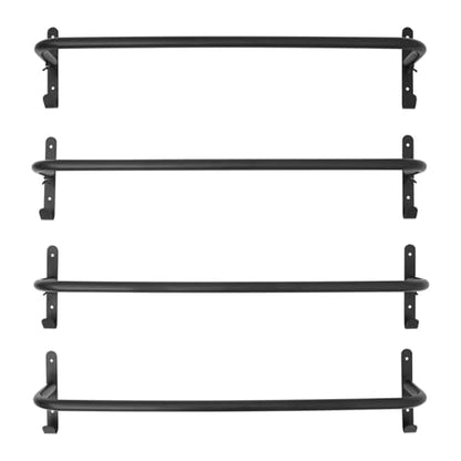 4-Pack Black Wall Mounted Saddle Blanket Racks – 33.86"x5.91"x7.87" – Heavy Duty Steel – Rustproof Baked Paint – for Stables, Garages, Homes – Holds Blankets, Towels, Bags