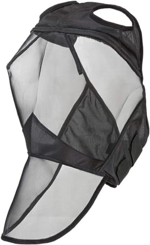 Harrison Howard CareMaster Horse Fly Mask Large Eye Space Full Face No Ears Black Large Full Size - color: Black, size: Full (Large)