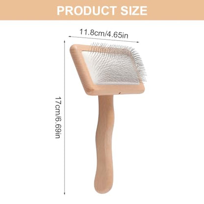 2 Pcs Wool Carder Brush for Needle Felting,Wool Carding Brushes | 6.69" x 4.65" Wool Carding Brush with Wooden Handle, Hand Comb Yarn Brush for Craft Felt Project Grooming Supplies