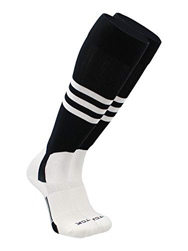 TCK Striped Baseball Stirrup Socks - Youth & Adult - color: Black/White, size: Medium