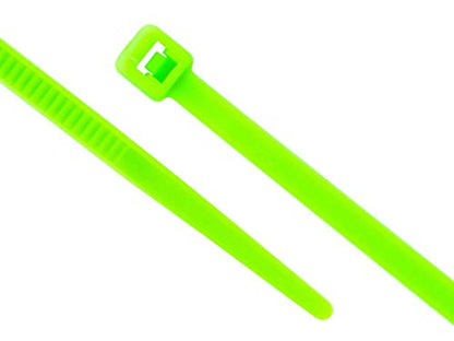 Secure 4 Inch Neon Green 18 lb Miniature Nylon Cable Tie - 100 Pack - color: Neon Green, size: 4 Inch