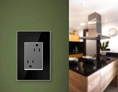 Legrand adorne 15A Plus-Size Tamper-Resistant Outlet With Matching Wall Plate, 4-Pack (Magnesium Finish), ARTR153M4WP - color: Magnesium, size: 4-Pack With Wall Plate