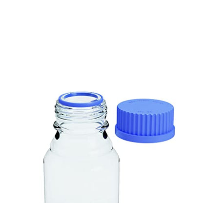 250ML Storage Glass Bottles – 2pcs Round Media Storage Bottle – Borosilicate Glass Bottles – Safe Probe Storage Glass Storage Bottles with GL45 Blue Screw Cap (250ml - 2pcs) - size: 250ml - 2pcs