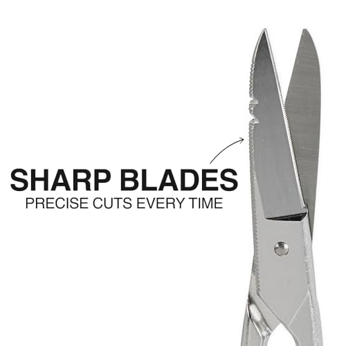 Klein Tools 2100-8 Free-Fall Electrician Snips, Made in USA, 6.25-Inch Stainless Steel Scissors with Stripping Notches, Fully Serrated Blade, Extended Handle, Electrical and Heavy-Duty Applications - style: Free-Fall Snip