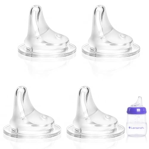 CHUBBIEE Sippy Spouts Compatible with Lansinoh Baby Bottles, 4-Pack - color: Sippy Spout