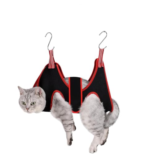 Dog Grooming Hammock Harness Breathable Pet Cat Hammock 6.5" | Restraint Bag,Dog Grooming Sling Helper for Trimming Nail and Ear/Eye Care XS Size - color: Black, size: XS-Cats & XS Dogs/Under 25lb