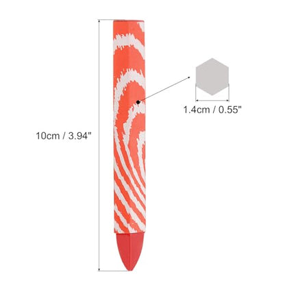 PATIKIL Lumber Marking Crayons, 6 Pack 4"x0.55" Hex Wax Tire Marker Crayons Red - color: Red