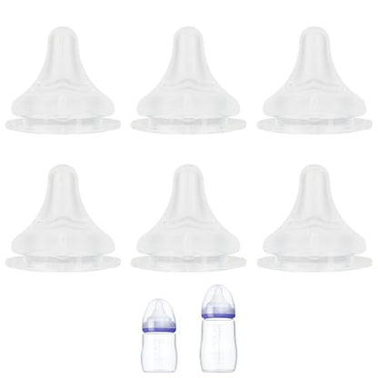 Silicone Nipple for Lansinoh Anti-Colic Baby Bottle, Slow Flow, Size S, 1m+, 6 Count - color: 1m+, S
