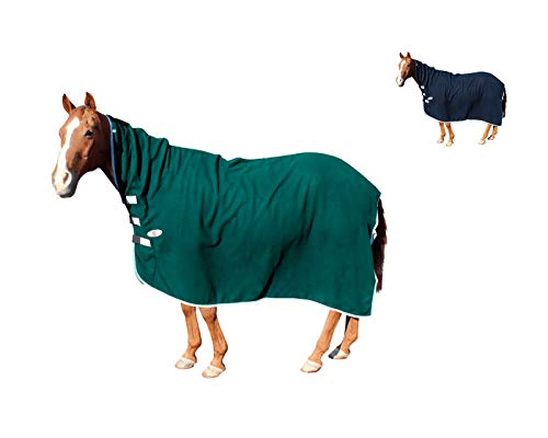 Derby Originals Fleece Cooler for Horses All Season Sheet & Blanket Liner with Neck Cover (Hunter Green, Medium)