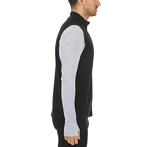 100% Merino Wool Mens Vest - Expedition Heavyweight Vest - Moisture Wicking - color: Black, size: Medium