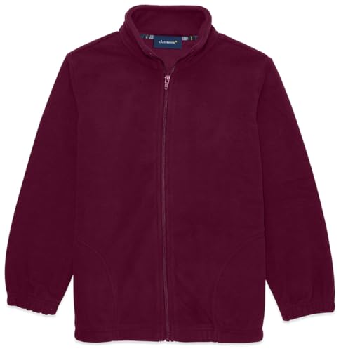 Classroom School Uniforms Youth Unisex Polar Fleece Jacket | 100% Polyester, No Pill Polar Fleece, Zip Front Styling, Soft Warmth, Elastic Cuffs and Waistband, Machine Wash - color: Burgundy, size: X-Small