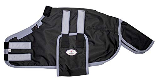 Derby Originals Mini Horse & Foal Winter Turnout Blanket – Reflective, No-Hardware Design, 600D Waterproof Outer, 150g Insulation, 170T Lining, Adjustable Fit, 1-Year Warranty (Black, Medium) - color: Black