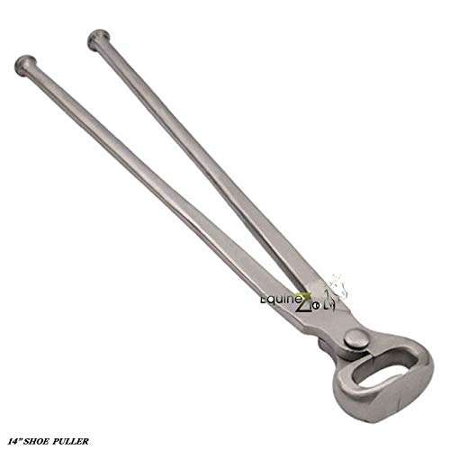 14" Horse Shoe Puller–Premium Vanadium Steel Farrier Tool with Dull Finish,Heavy-Duty Design for Professional Hoof Care,Precision Pulling,Durable,Ergonomic Grip for Efficient Hoof Removal and Shoeing