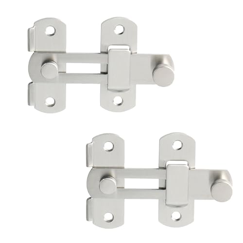 Alise 2pcs 4 Inch Brushed Nickel SUS304 Stainless Steel Gate Latches for Barn Door - color: Brushed Nickel, size: 4 inch-2p