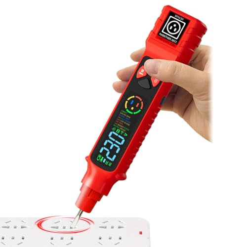 2-in-1 Voltage Tester 2-440V LCD Circuit Breaker Finder Kit | electrical Outlet tester supports dual AC 2-440V & 50-60Hz testing, equipped with clear LCD display for voltage data reading.