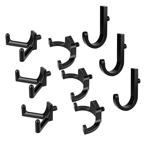 9 Pack Storage Shed Hooks Compatible with Suncast/Craftsman- J U V Shape | Heavy Duty ABS Plastic Wall Mount Storage Accessories for Garden Tools, Ladders & Gear Fits 0.55" Threaded