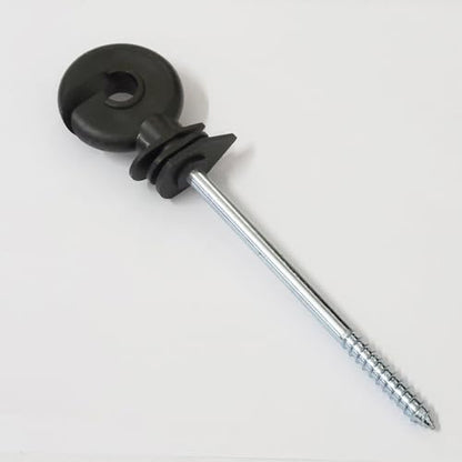 50x 5.9 Inch Electric Fence Wire Insulator Stand Off Screw in Insulator Fence Post Insulator Long Arm Wood Post Insulator for Tape Rope Electric Wire Animal Agricultural Garden Fence Black