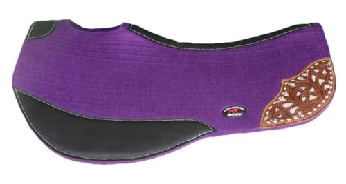 Horse 32" x 32" Western Contoured Wool Felt Barrel Saddle Pad 39223 - color: Purple, size: 32" Spine x 15" Drop