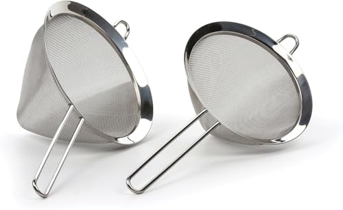 RSVP International Endurance Kitchen Collection, Stainless Steel Fine Mesh Conical Sieve/Colander, Multi-Purpose for Cooking, Baking, Loose Leaf Tea, Bar Strainer Cocktails, 7-Inch - size: 7-Inch