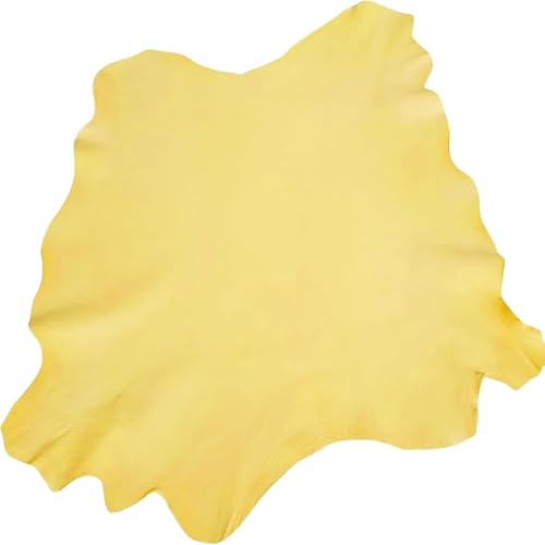 Sheep Skin, 0.7-1.0mm Thick, for Gloves, Clothing, Leather Sheets for Crafts and Arts (Yellow 5-6 Square feet) - color: Yellow 5-6 square feet
