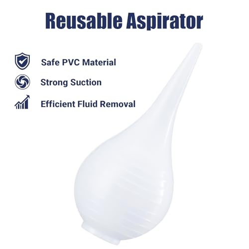 XUKE Sterile 40 Blue Umbilical Cord Clamps for Veterinary, Home Birth, Obstetrical Kit, Midwife Emergency Birth Supply, Ear Syringe, Snot Sucker, Mucus Sucker and Nasal Bulb Syringe