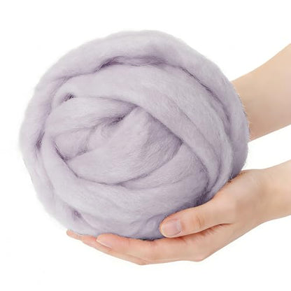 3.4oz Needle Felting Wool Light Gray for DIY Needle Craft Enthusiasts - color: Light gray