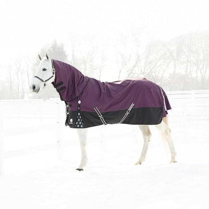 Equinavia Thunder 360 Detachable Neck Light Weight Turnout Blanket 100g - Plum Wine - 75 in - color: Plum Wine, size: 75 in