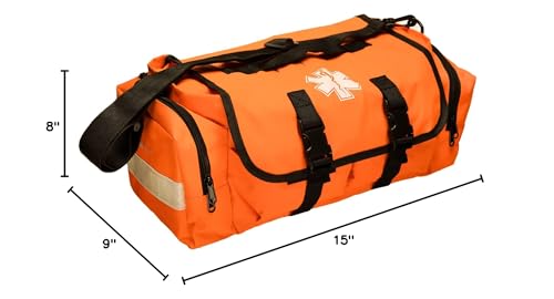 NOVAMEDIC Empty First Responder Bag, 15"x9"x8", Trauma First Aid Carries w/Multi Compartments for EMTs, Paramedics, Emergency and Medical Supplies Kit, Lightweight and Durable, Orange