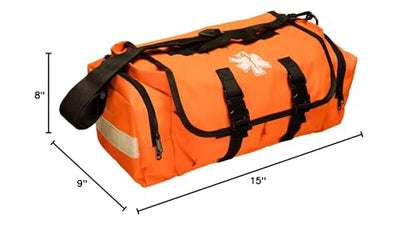 NOVAMEDIC Empty First Responder Bag, 15"x9"x8", Trauma First Aid Carries w/Multi Compartments for EMTs, Paramedics, Emergency and Medical Supplies Kit, Lightweight and Durable, Orange